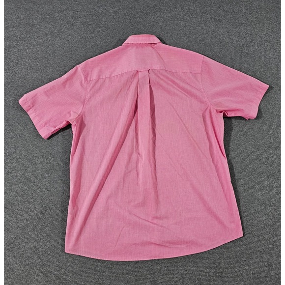 Saddlebred Mens Pink Short Sleeve Button Down Shirt Wrinkle Free Size Large - Picture 2 of 8